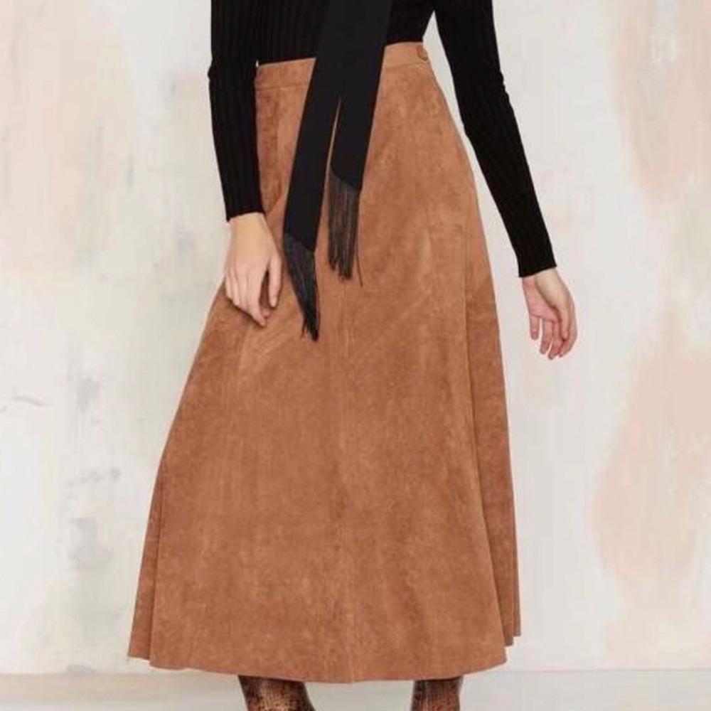 Vintage Suede Maxi Skirt